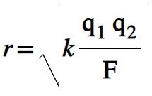 Formula Distance R Between Charges